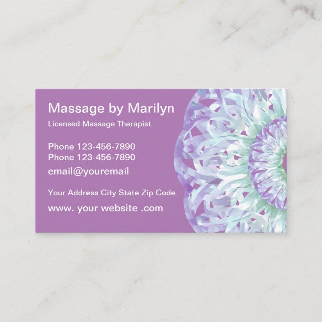 Mandala Style Massage Business Card (Front)
