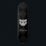 Mandala Style Owl & Girls Name Black White Classy  Skateboard<br><div class="desc">This fun skateboard featuring mandala owl design & custom name would make a wonderful gift for someone,  who's into skateboarding! Easily add the desired name by clicking on the "personalise this template" option.</div>