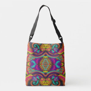 Mandala style watercolor multiple colors pattern crossbody bag