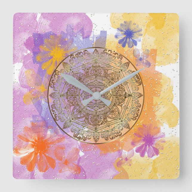 MANDALA ~ Sunset - Wall Clock (Front)