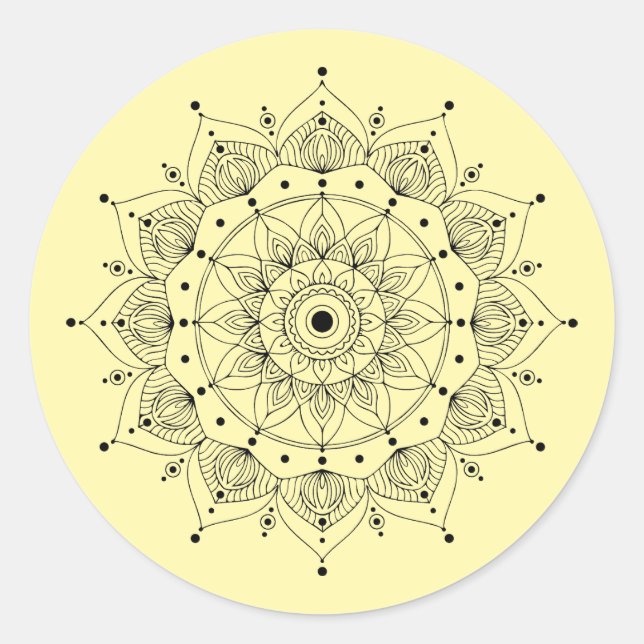 Mandala Symbol  Classic Round Sticker (Front)