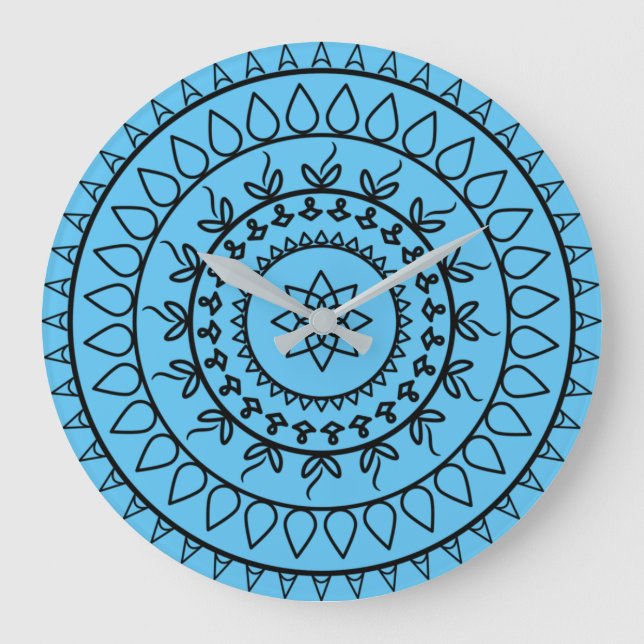 mandala-tattoo-spiritual-circle large clock (Front)