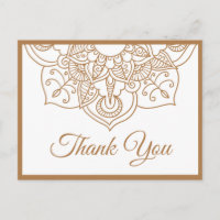Mandala Thank You Brown Boho Indian Modern Wedding