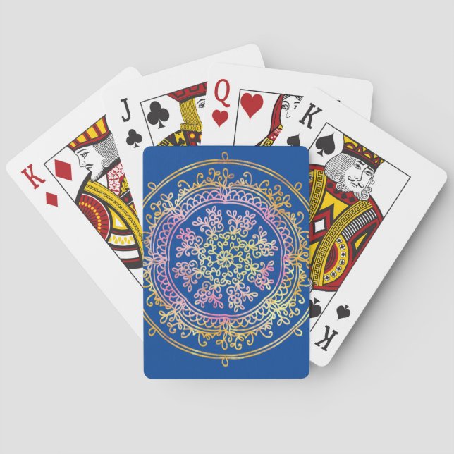 Mandala Throw Pillow Playing Cards (Back)