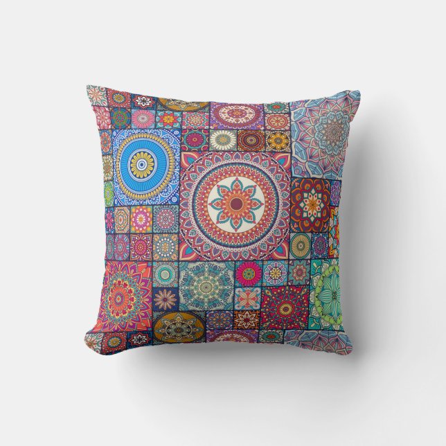 Mandala Tile Pattern Cushion (Front)
