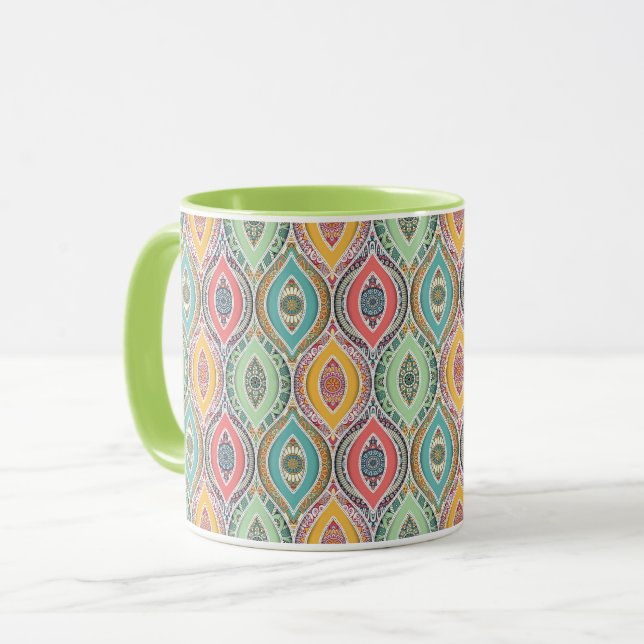 Mandala Tile Pattern Mug (Front Left)