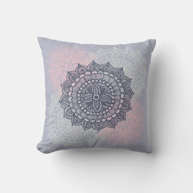 Mandala Tracery Ornament Throw Pillow (Front)