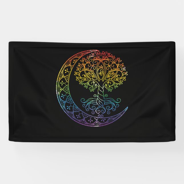 Mandala Tree of Life Tattoo Style Banner (Horizontal)