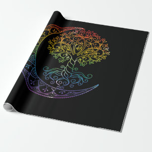 Mandala Tree of Life Tattoo Style Wrapping Paper