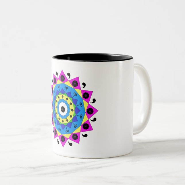 Mandala Two-Tone Coffee Mug (Front Right)