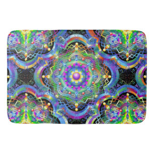 Mandala Universe Psychedelic Colours Bath Mat