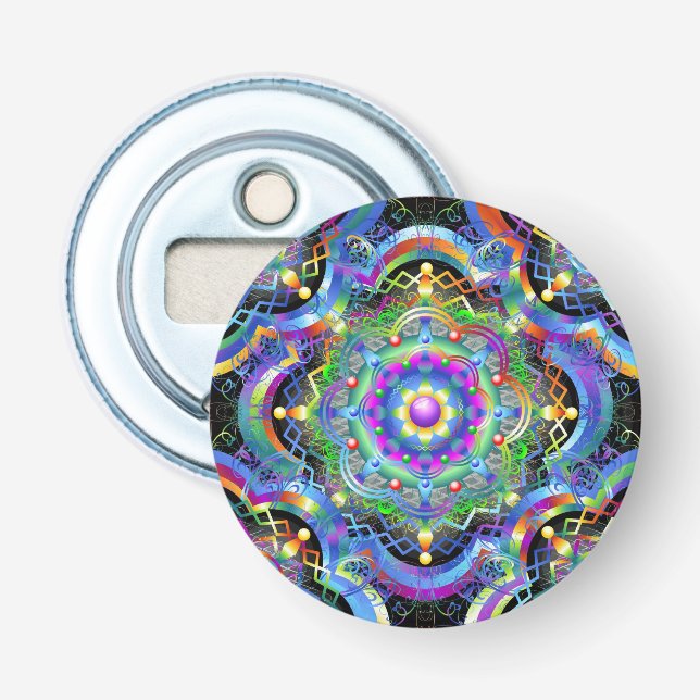 Mandala Universe Psychedelic Colours Bottle Opener (Front)