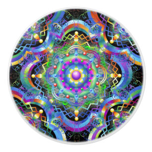 Mandala Universe Psychedelic Colours Ceramic Knob