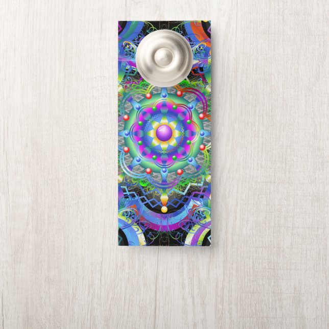 Mandala Universe Psychedelic Colours Door Hanger (On Knob)