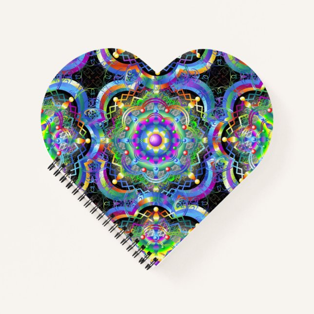 Mandala Universe Psychedelic Colours Notebook (Front)
