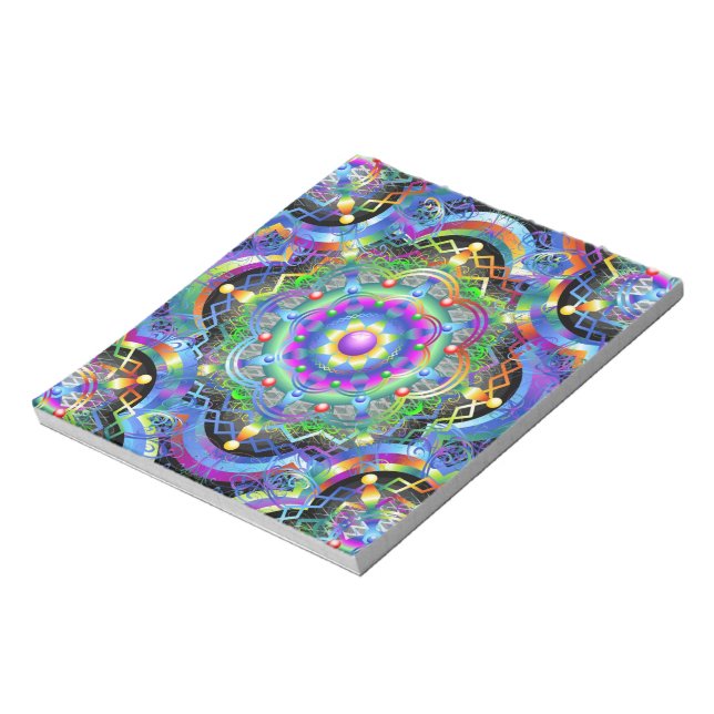 Mandala Universe Psychedelic Colours Notepad (Rotated)