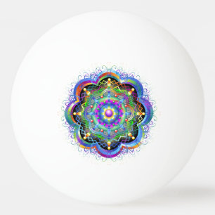 Mandala Universe Psychedelic Colours Ping Pong Ball