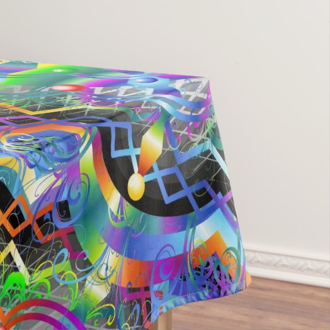 Mandala Universe Psychedelic Colours Tablecloth (In Situ)