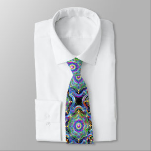 Mandala Universe Psychedelic Colours Tie