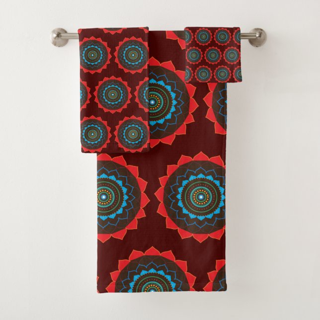 Mandala vector Art Pattern   Bathroom Towel Set (Insitu)