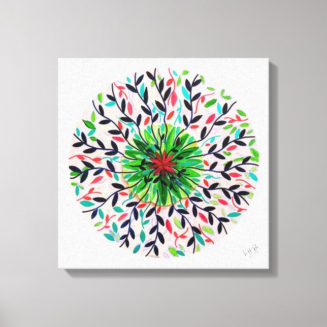 Mandala Verde Vida Canvas Print (Front)
