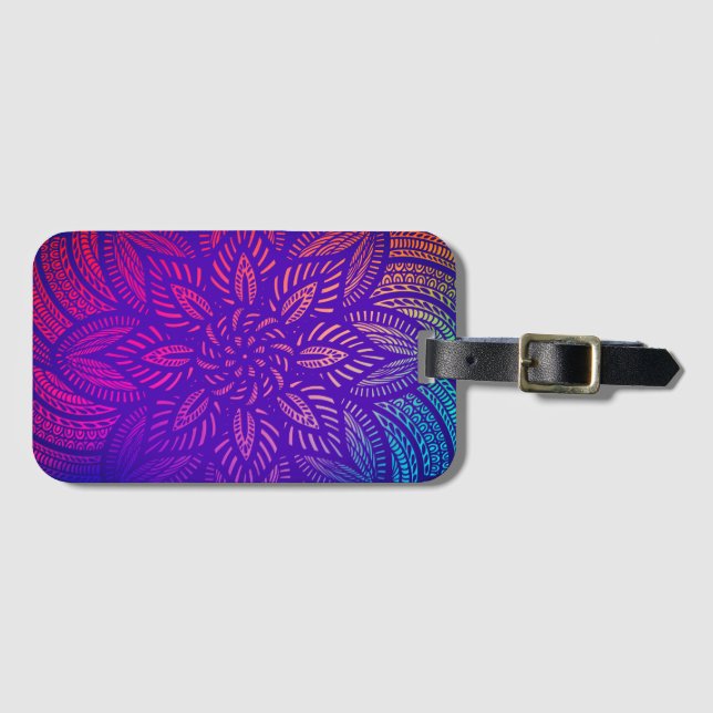 Mandala Vibrant Design Luggage Tag (Front Horizontal)