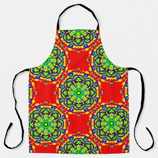 mandala vintage tribal seamless pattern illustrati apron (Front)