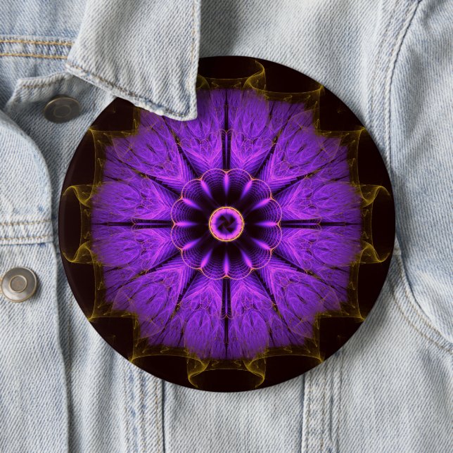 Mandala Violet 6 Cm Round Badge (In Situ)