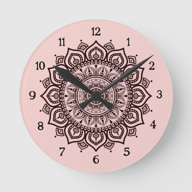 Mandala Wall Clock Elegant Spiritual Home Decor (Front)