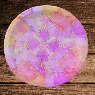 Mandala warm Chalk Sketch Paper Plate