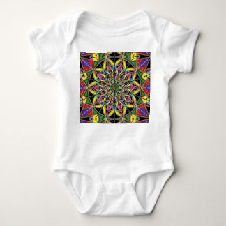Mandala white baby bodysuit