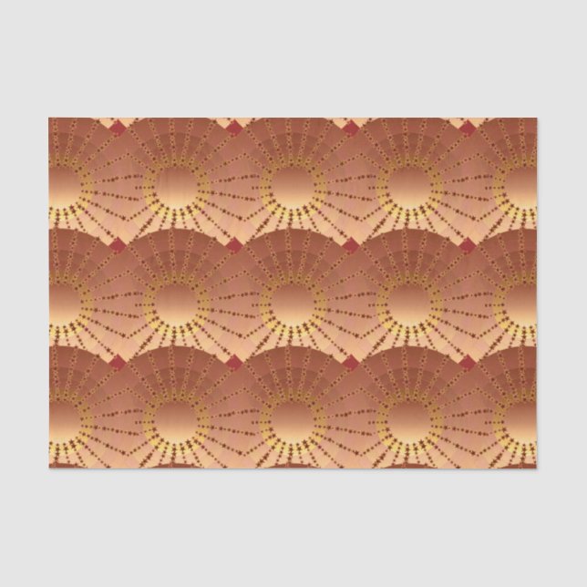 Mandala with Stars - copper satin gradient Tissue Paper (Front)