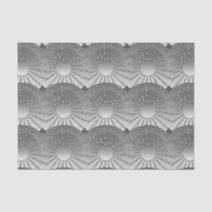 Mandala with Stars - silver grey satin gradient Tissue Paper