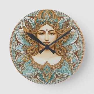 Mandala Women's Cushion Round Clock