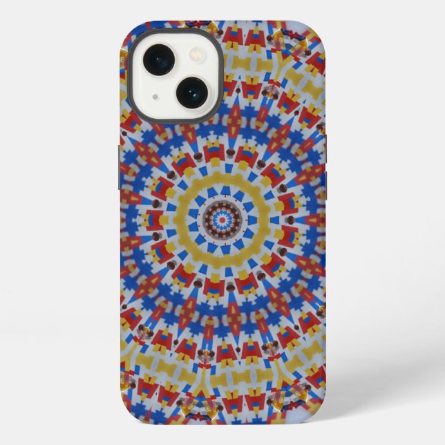 Mandala yellow blue iPhone case (Back)