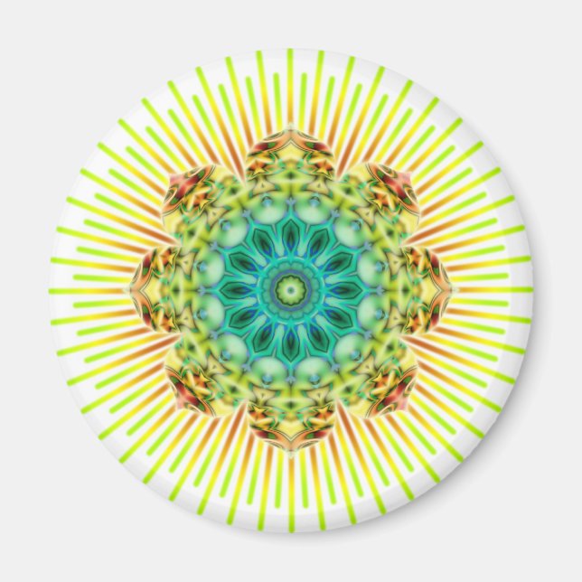 Mandala yellow green | make your own background magnet (Front)
