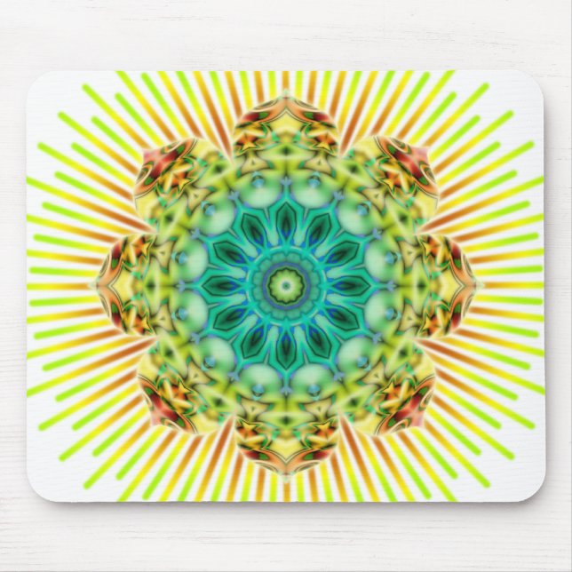 Mandala yellow green | make your own background mouse pad (Front)