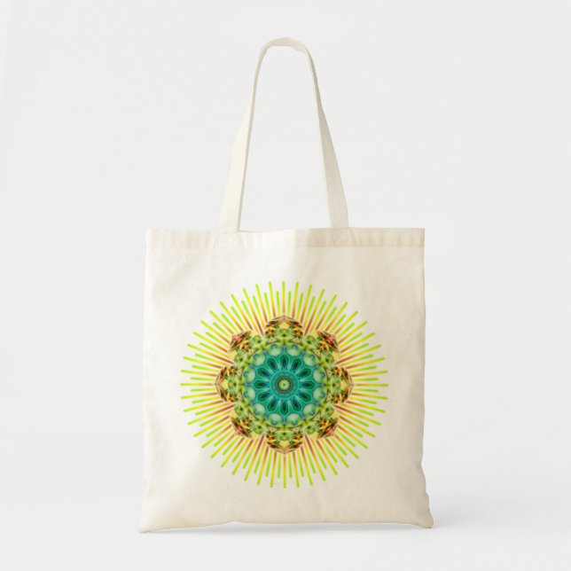 Mandala yellow green tote bag (Front)