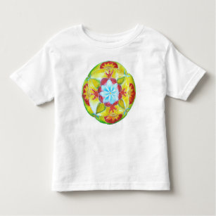Mandala ,Yellow Round hand painted Mandala Toddler T-Shirt