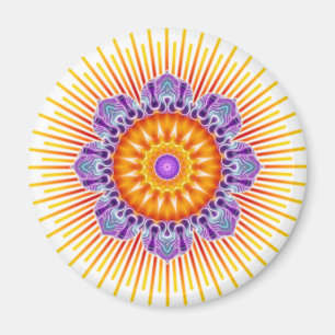 Mandala yellow violet magnet