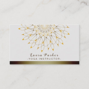 Mandala Yoga Instructor Lotus Flower Vintage Business Card