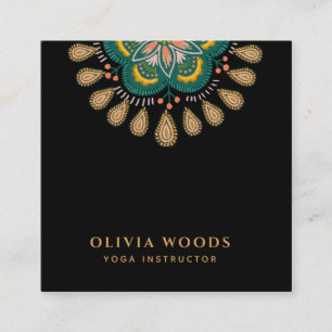Mandala Yoga Instructor Square Business Card