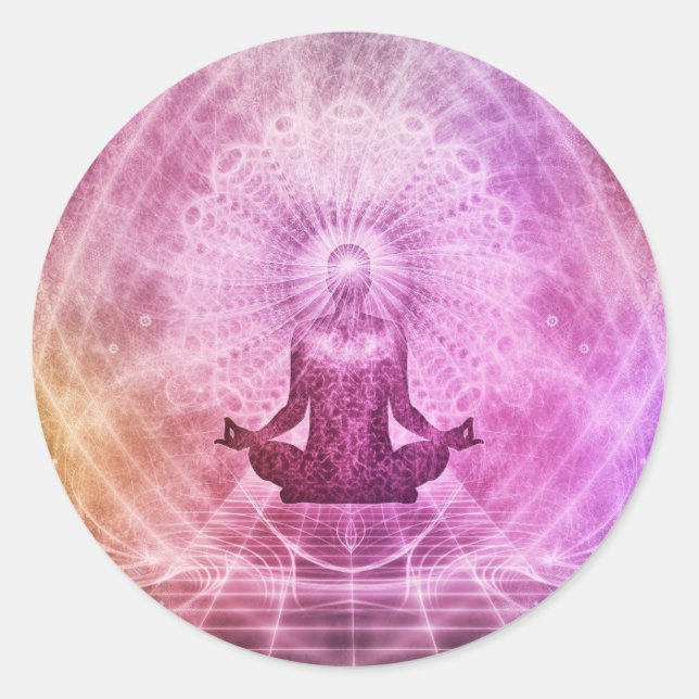 Mandala Yoga Meditation Classic Round Sticker (Front)
