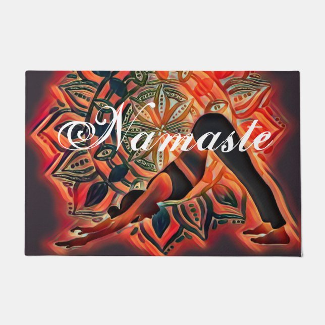 Mandala Yoga Meditation Namaste Spiritual Doormat (Front)