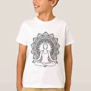 Mandala Yoga Meditation Pose Mindfulness Design T-Shirt