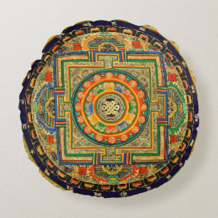 Mandala Yoga Round Pillow