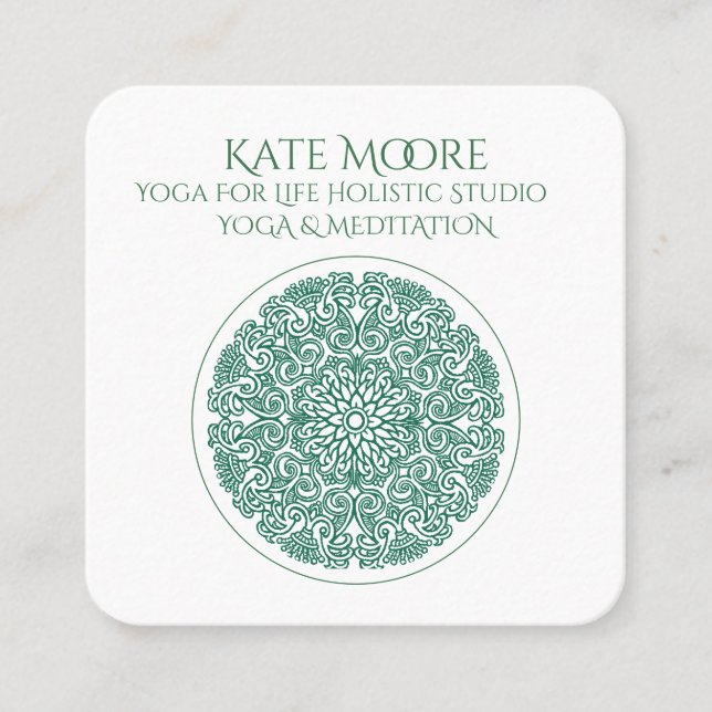 Mandala Yoga Symbol Of Universe Square Business Card (Front)