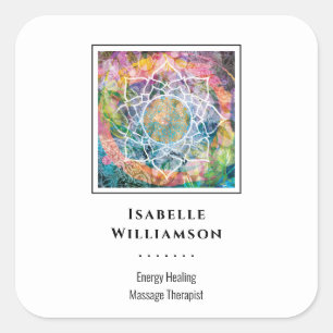 Mandala Zen Reiki Yoga Massage Sacred Spiritual Square Sticker