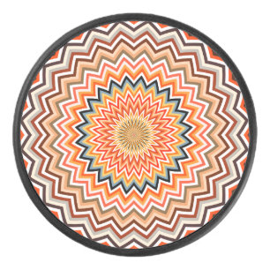 Mandala Zigzag Pattern Hockey Puck