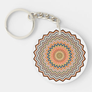 Mandala Zigzag Pattern Key Ring